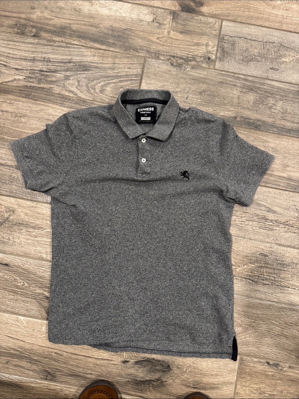 Express Men’s Gray Polo Shirt with Embroidered Logo